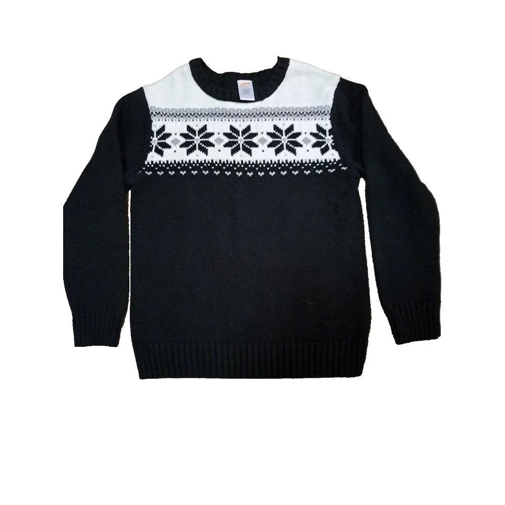 Gymboree Boy's Cotton Black Knit Sweater Pullover Size M (7-8)